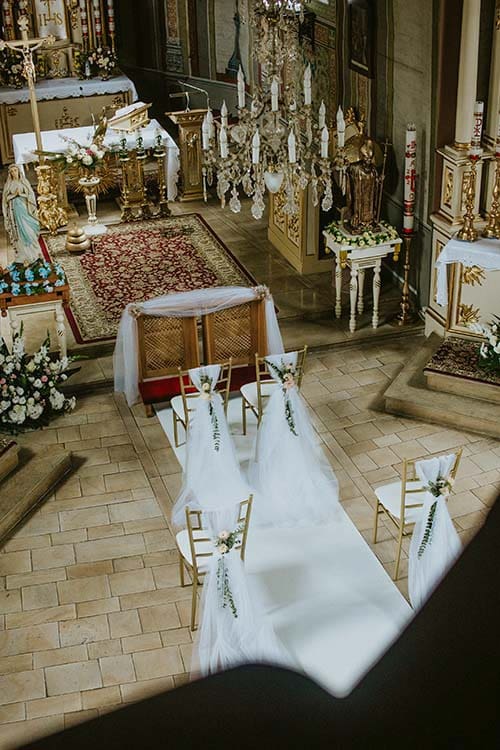 Widok z góry wnętrza kościoła św. Erazma w Barwałdzie Dolnym